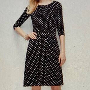 NWT; Ann Taylor Black Polka Dot Dress-Size M